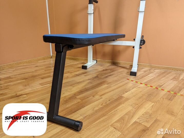Стойка для жима со складной скамьей