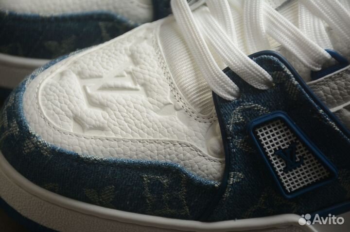 Louis Vuitton LV Trainer Monogram Denim White Blue