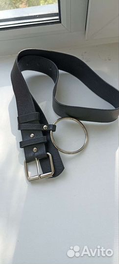 Ремень женский кожаный черный