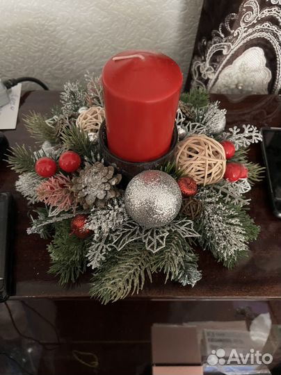 Новогодний венок ручной работы