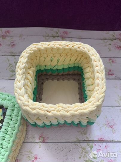 Корзинки из трикотажной пряжи