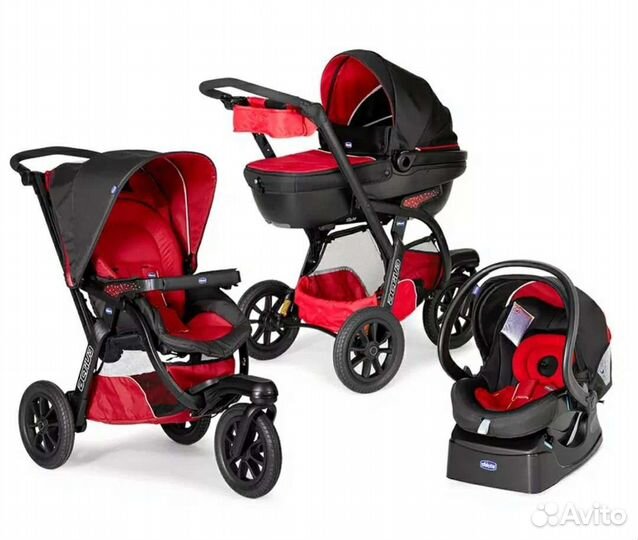 Коляска Chicco Activ3 (3 в 1) красная