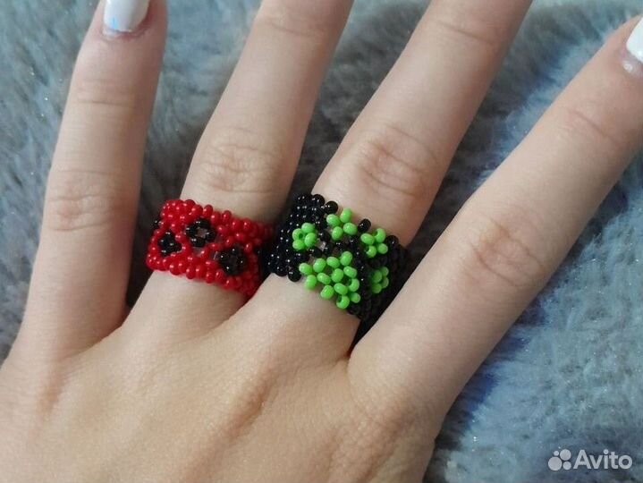 Парные кольца из бисера