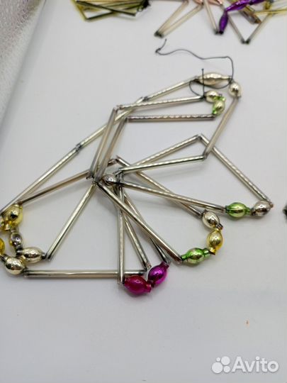 Стеклярус СССР елочное украшение винтаж коллекция