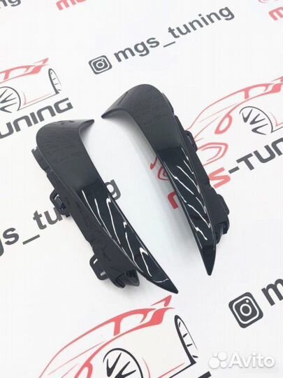 Вставки в задний бампер BMW 3 Series G20 Черные