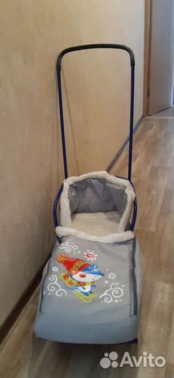 Санки на колесиках с чехлом