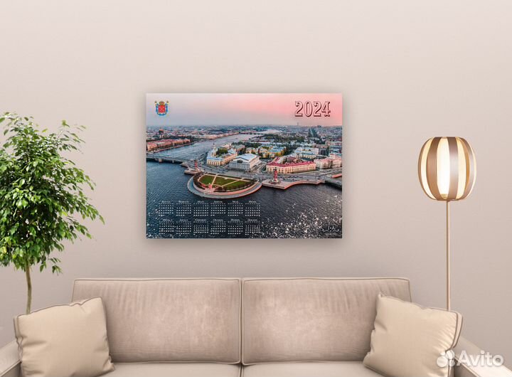 Календарь на холсте Санкт-Петербург 2024 год