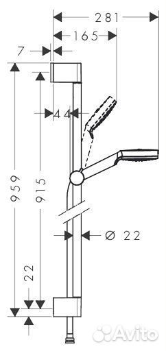 Душевой гарнитур hansgrohe crometta 1JET 26537400