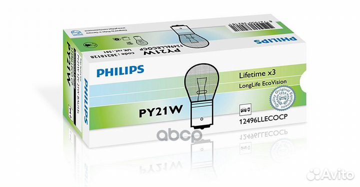 Лампа PY21W LongLife EcoVision 12V 21W BAU15s C
