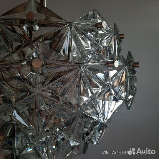 Люстра с хрустальными пластинами СССР винтаж