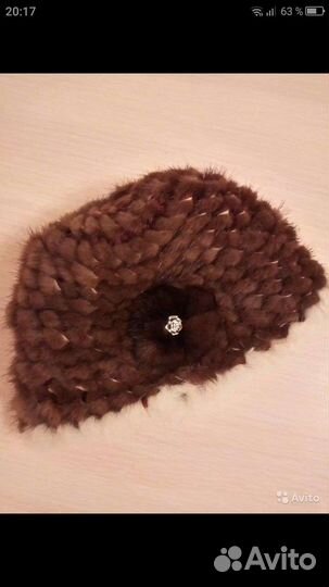 Шапочка вязаная из норки новая