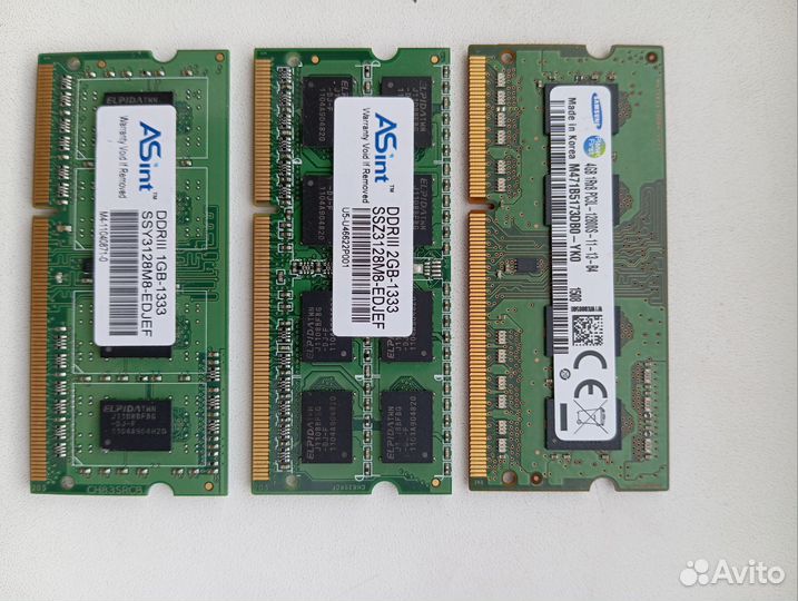 Оперативная память 4,2 и 1 GB. 3шт