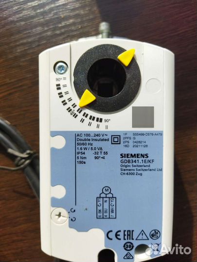 Электропривод воздушной заслонки siemens gdb 341