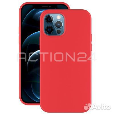 Чехол на iPhone 12 Pro Max Silicone Case (красный)
