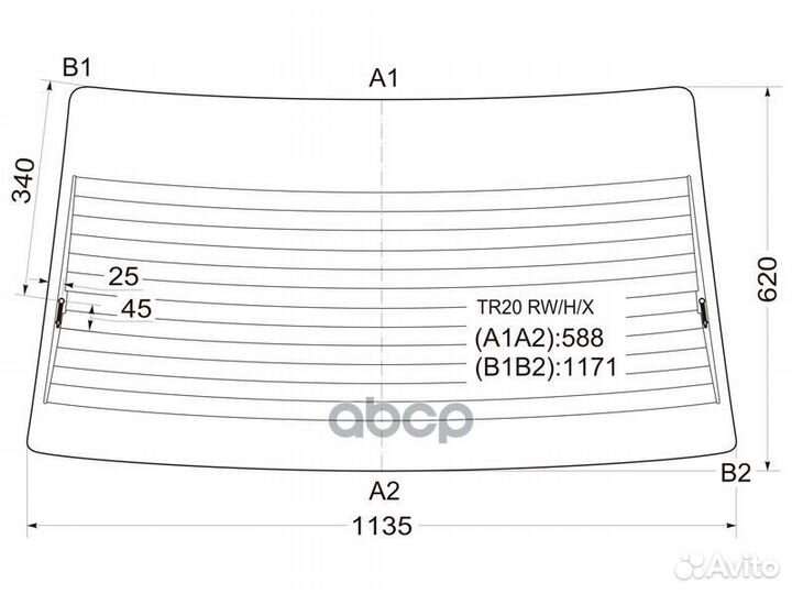 Стекло заднее с обогревом toyota estima emina/L