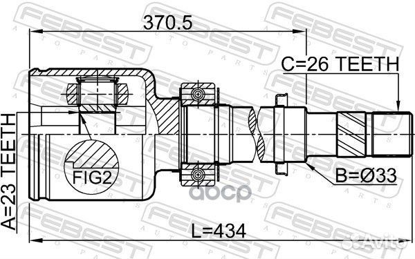 Шрус внутренний правый 23X33X26 nissan tiida C1