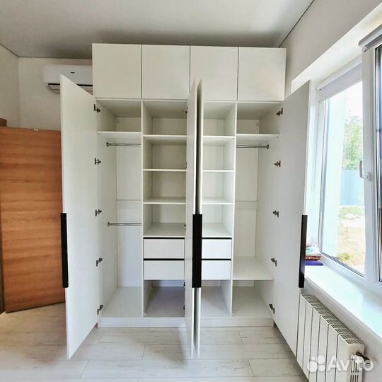 Шкаф распашной с фрезерованными фасадами