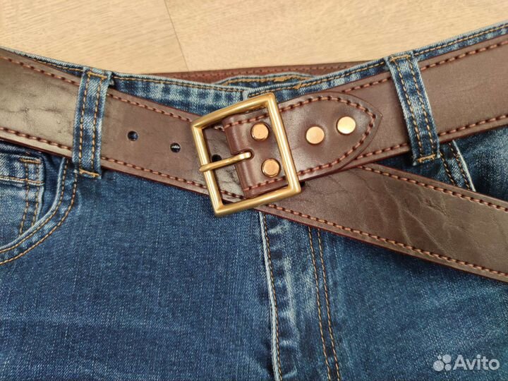 Мужской кожаный ремень ручной работы