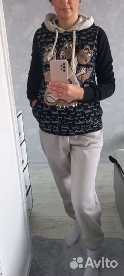 Худи на флисе с капюшоном