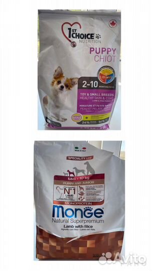 Корм для собак 1st choice nutrition и monge