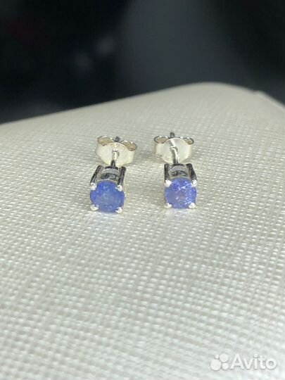 Танзанит,пусеты