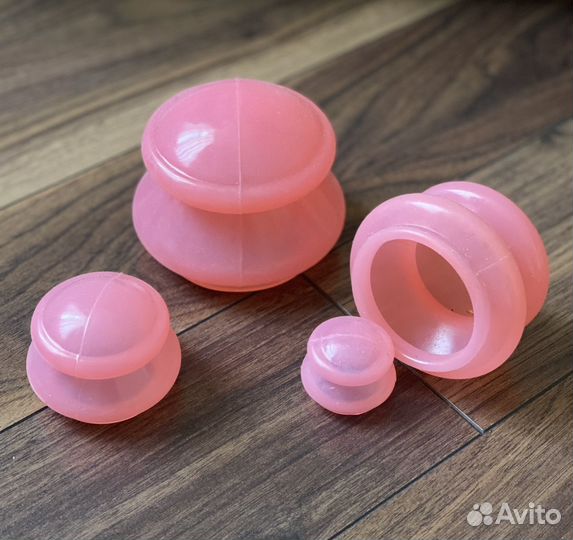 Банки для вакуумного массажа розовые