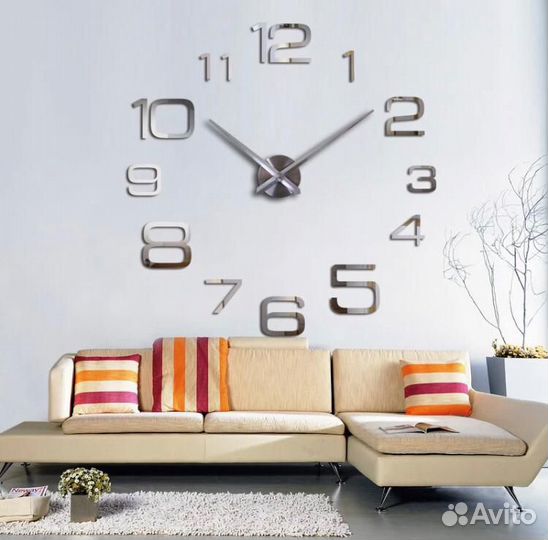 Настенные часы 3D часы «Классика» (серебро)