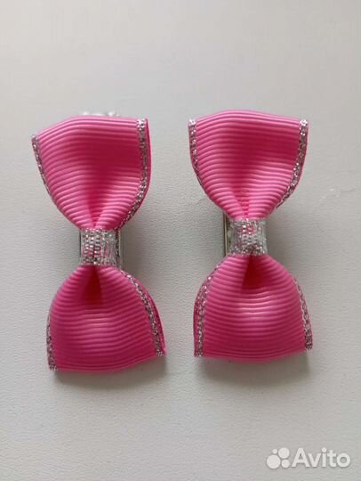 Бантики ручной работы на прищепке (пара)