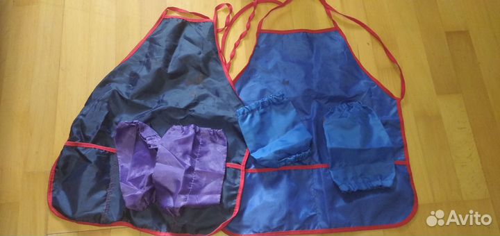 Детские фартуки для творчества с нарукавниками