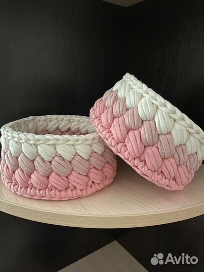 Корзинки из трикотажной пряжи