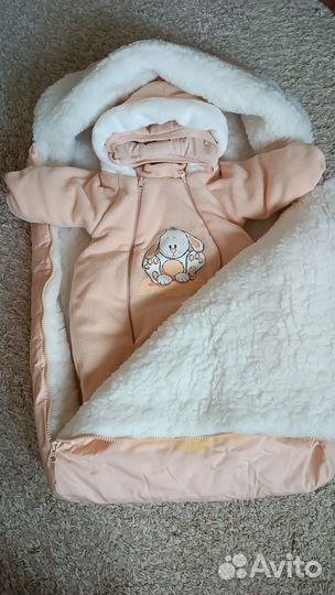 Зимний конверт в коляску на овчине до 3 лет