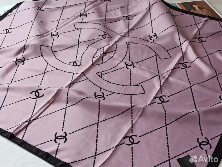Платок Шелковый Chanel розовый новый