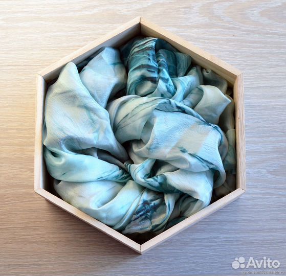 Шарф батик, шибори, цвет Виридиан