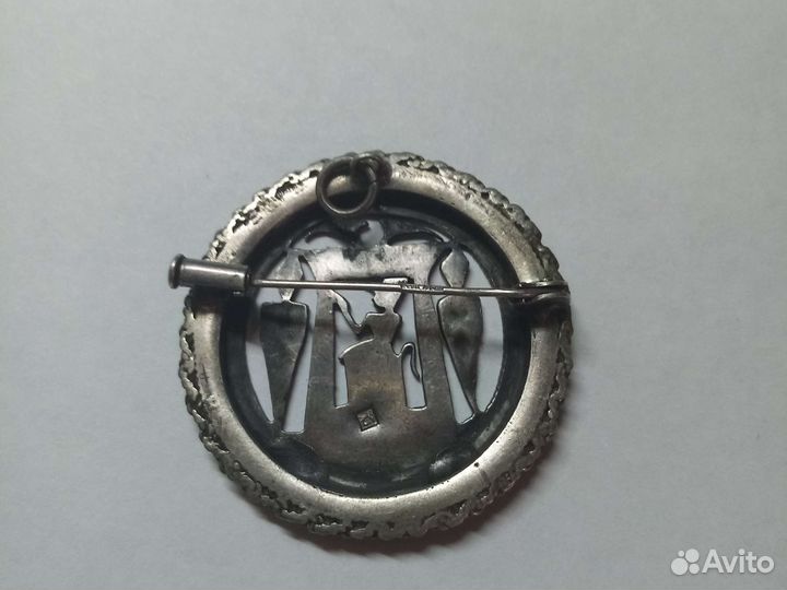 Брошь подвеска серебро старинная