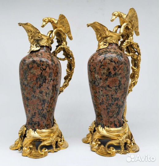 Антикварные вазы, кувшины, бронза, мрамор, XIX век