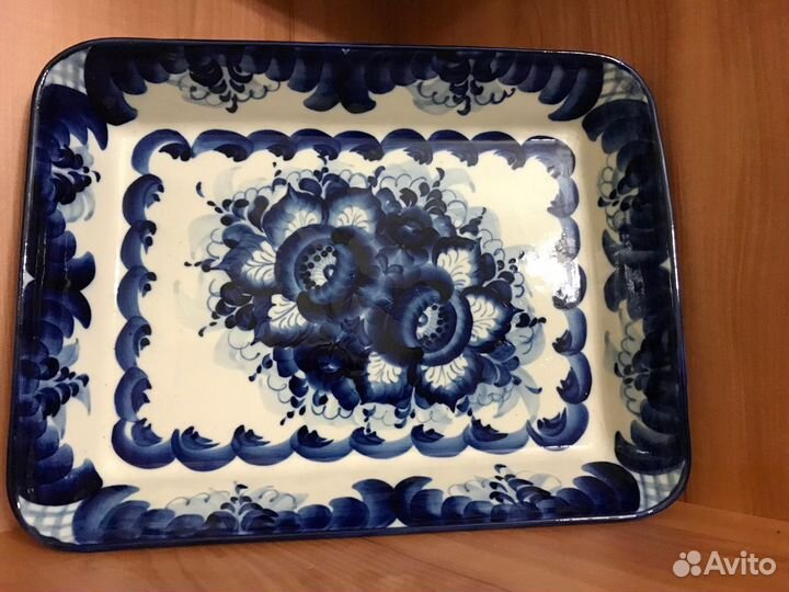 Гжель- Блюдо, сувениры, турка, чайник