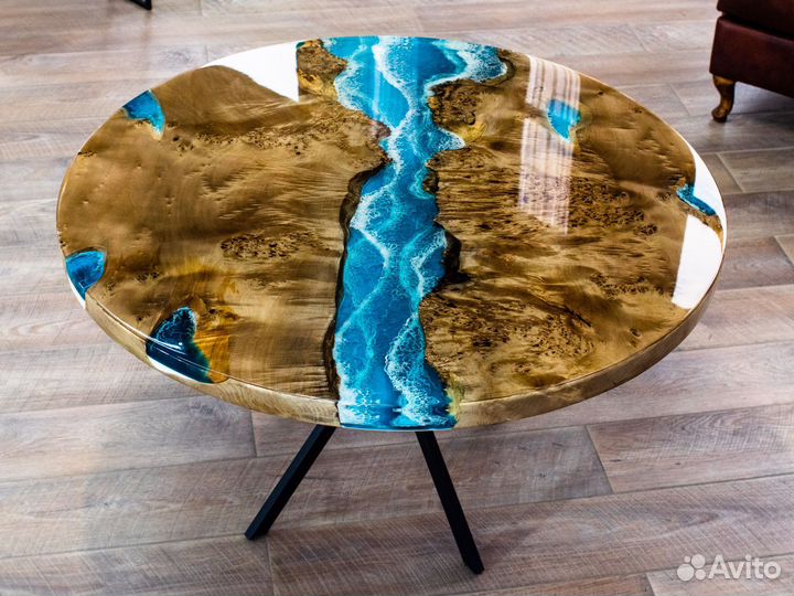 Столы из слэба и эпоксидной смолы оптом / розницу