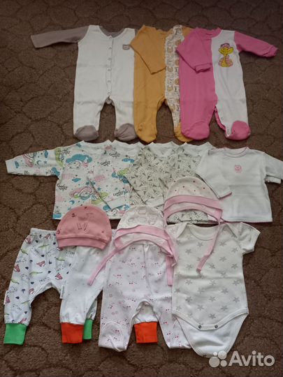 Боди слипы кофточки штанишки чепчики