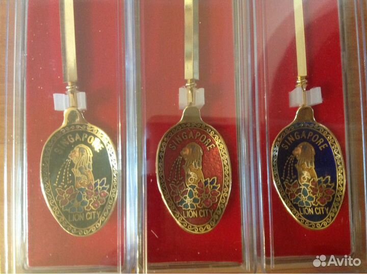 Сувенирные ложки Сингапур набор 3 шт