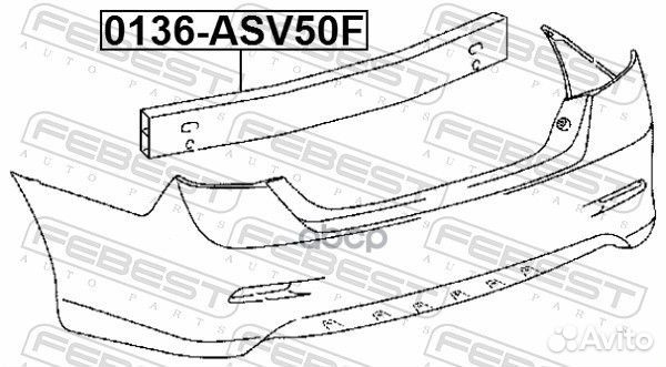 Усилитель бампера заднего 0136ASV50R Febest