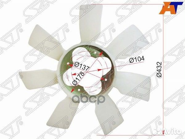 Крыльчатка вентилятора toyota 1-3RZF#,2TR-FE,1G