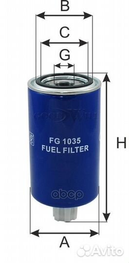 Фильтр топливный cummins-isbe FG1035 Goodwill