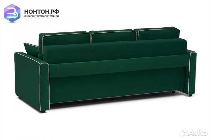 Диван еврокнижка Леон 3-х местный изумрудный