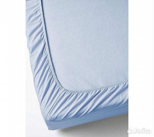 Простынь GoodNight Сатин 160х200х20 Голубой на рез