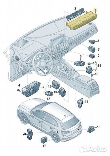 Блок кнопок Audi Q5 2 deta 2020