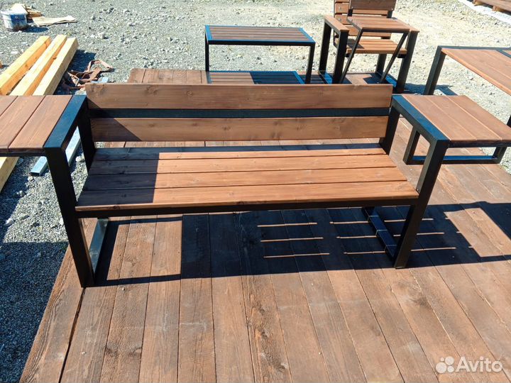 Скамья лофт с полками