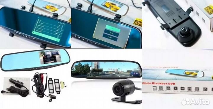 Видеорегистратор зеркало заднего вида+кам.з.хода