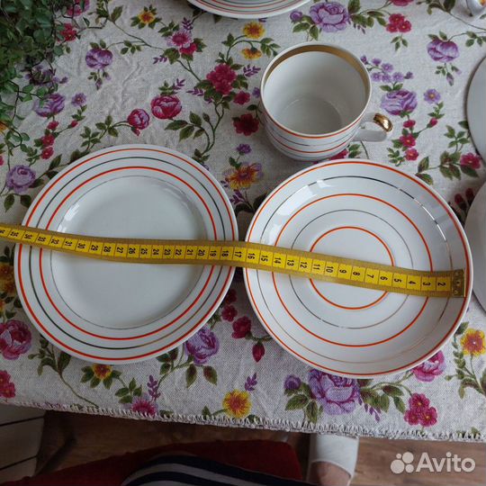 Чайные пары тройки+чайник. Радиоволны посуда