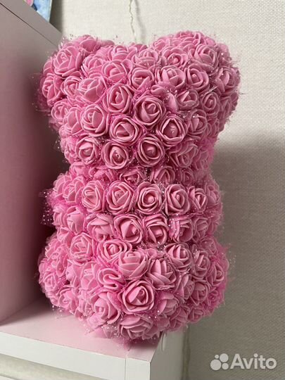 Мишка из роз фоамиран