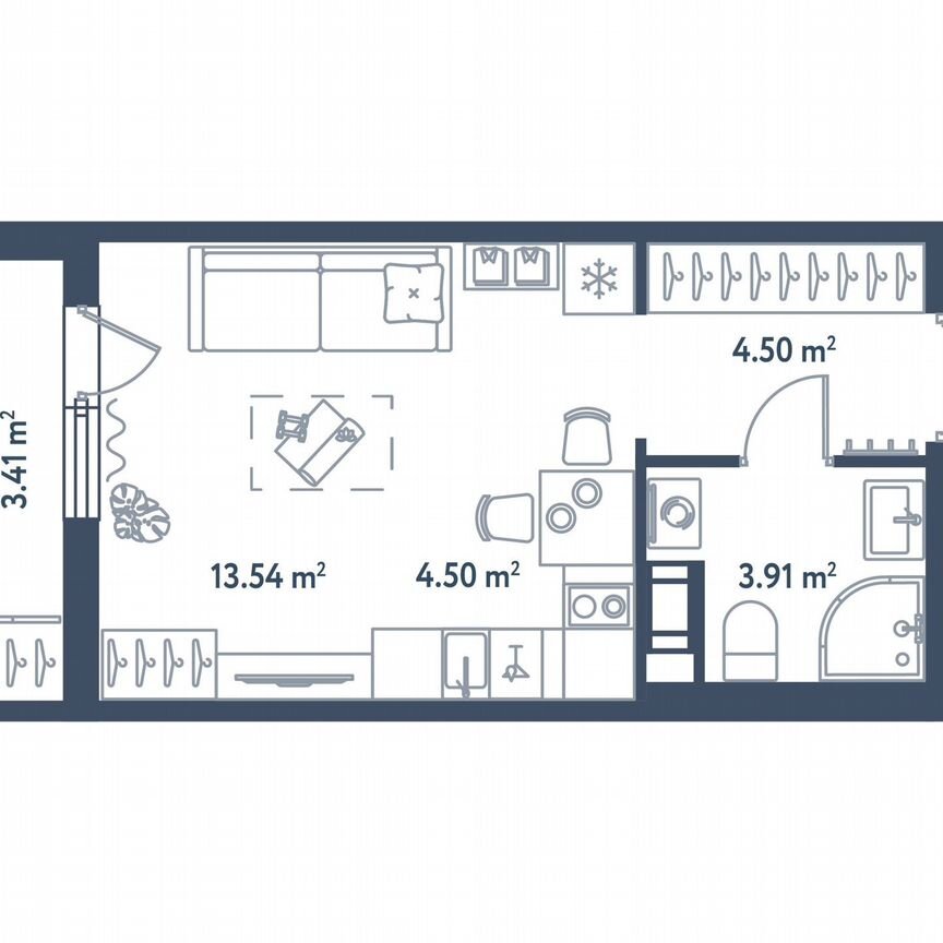 Квартира-студия, 28,2 м², 10/11 эт.